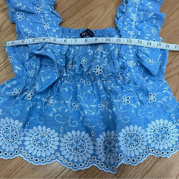 Zara Open Work Embroidered Top - Picture 10 of 11